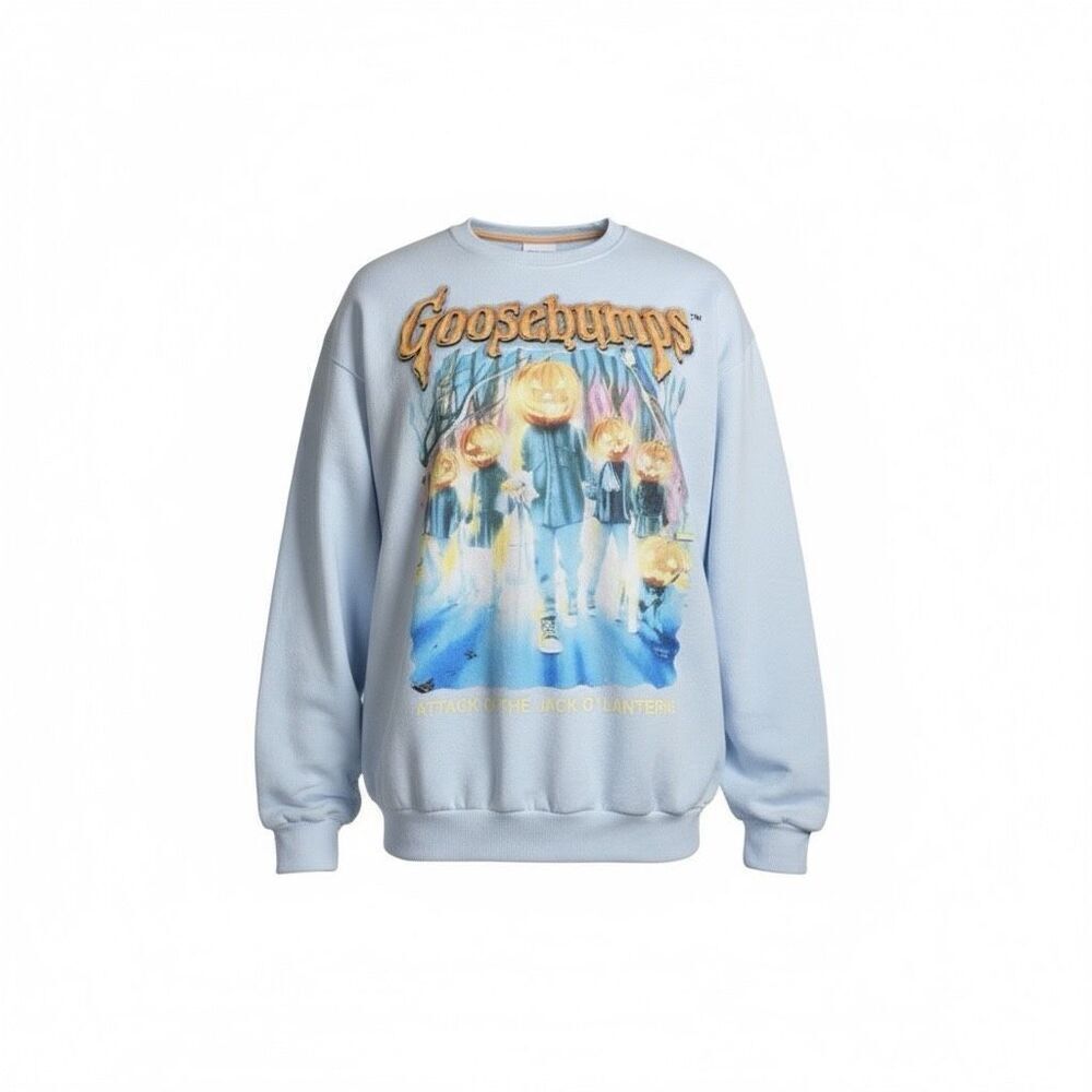 New NWT Goosebumps Adult XXL Long Sleeve Sweatshirt Blue XXL Crewneck